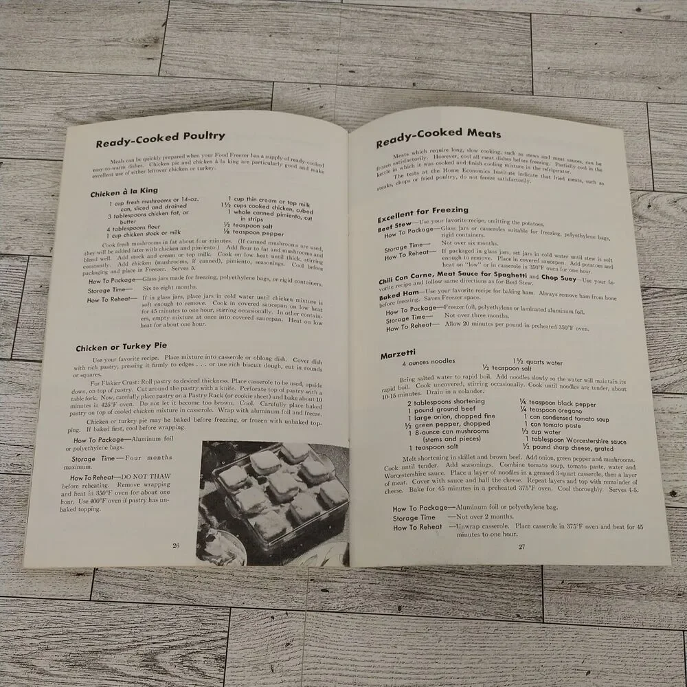 Vtg‎ Westinghouse Food Freezing Instruction Book Cookbook - Illustrated